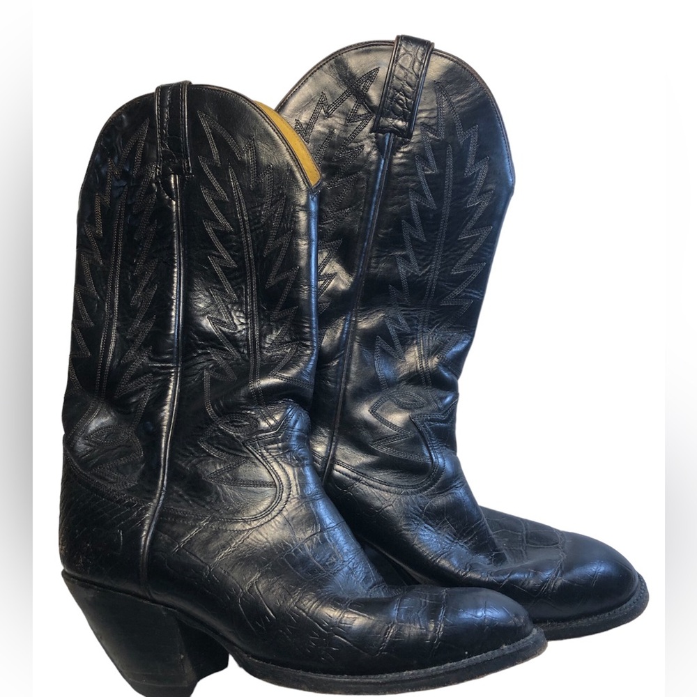 Siete Legas Cowboy Western Boots made in Mexico Leather Men’s Size 9 Black